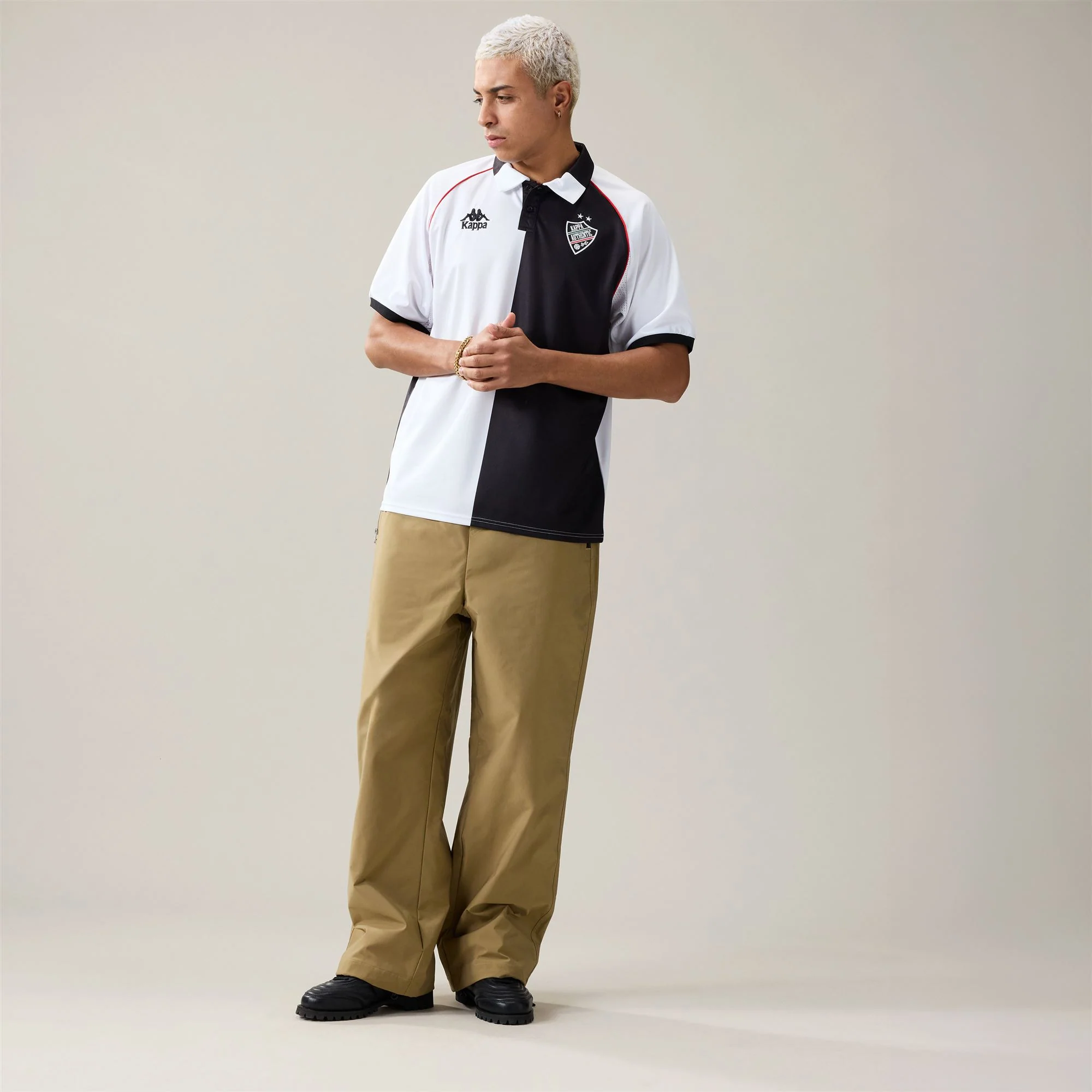 AUTHENTIC   SOLIN - Active Jerseys - Polo Shirt - Man - White-Black-Red Md Coral - Image 4