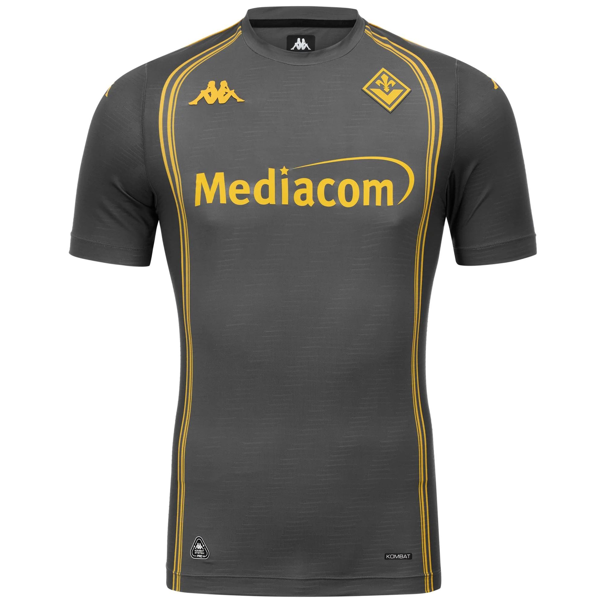 KOMBAT PRO 2026 GK FIORENTINA - Active Jerseys - Shirt - Man - Grey Poppy-Grey Shadow Dk-Yellow Bumblebee