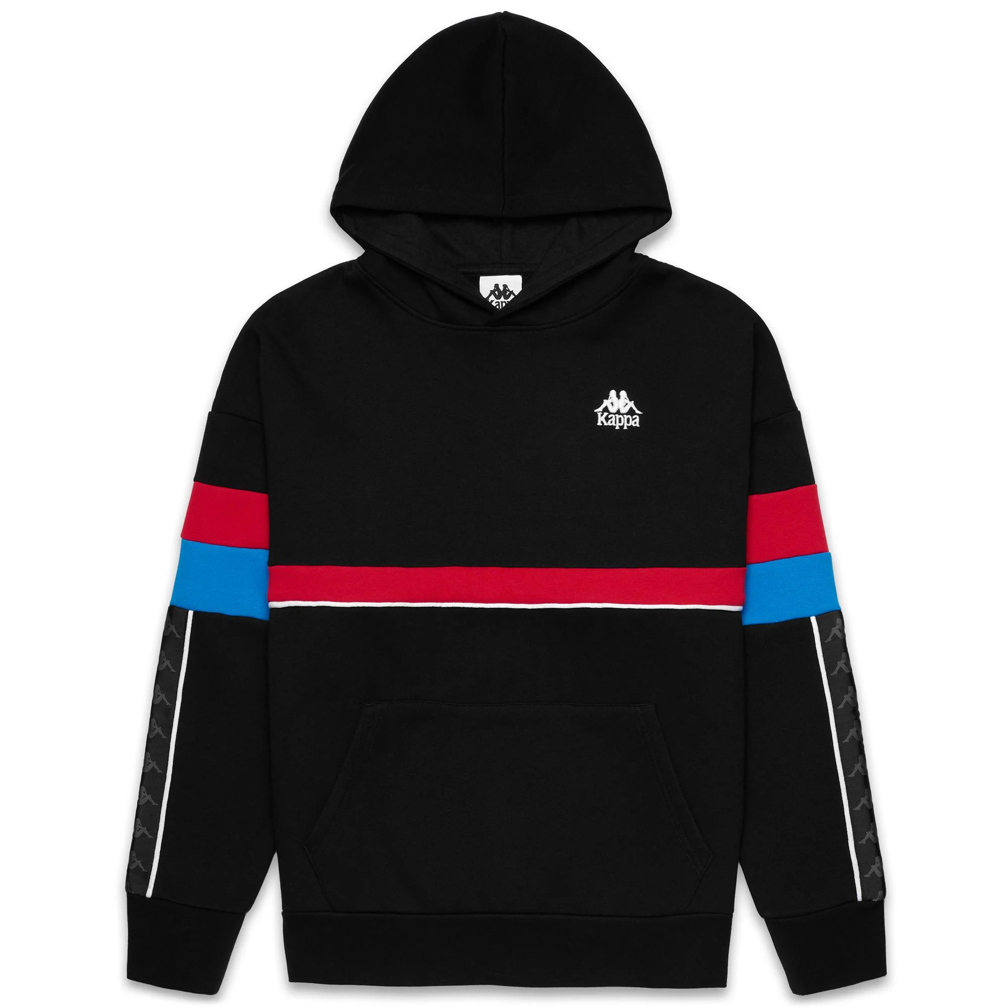 222 BANDA   ORAZIO - Fleece - Hoodie - Man - Black-Red Racing-Blue Sea