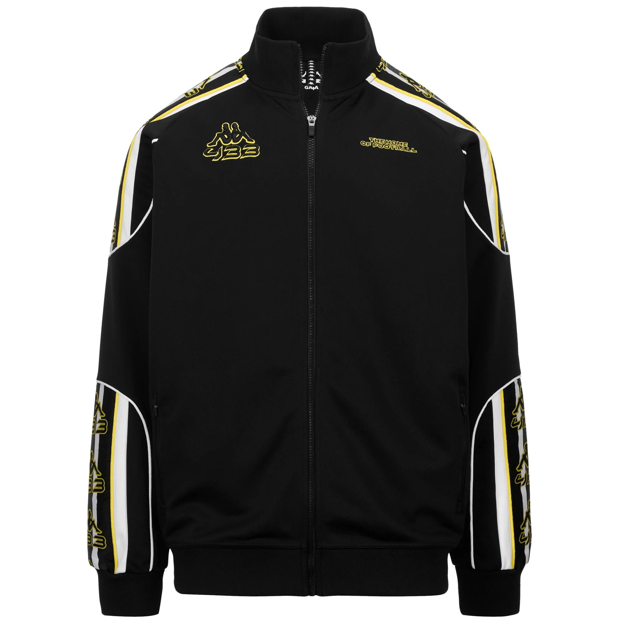 222 BANDA SAACHIS 433 - Fleece - Jacket - Man - Black-White-Yellow Blazing