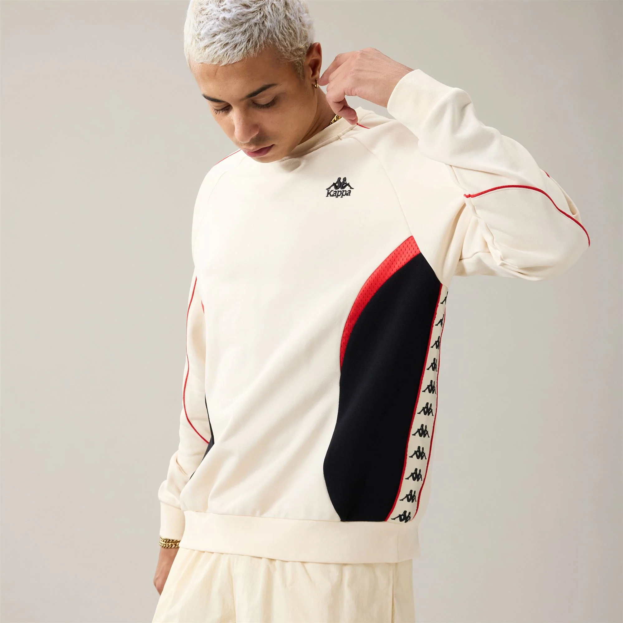 222 BANDA SPENCER - Fleece - Jumper - Man - Beige Butter-Red Md Coral-Black - Image 4