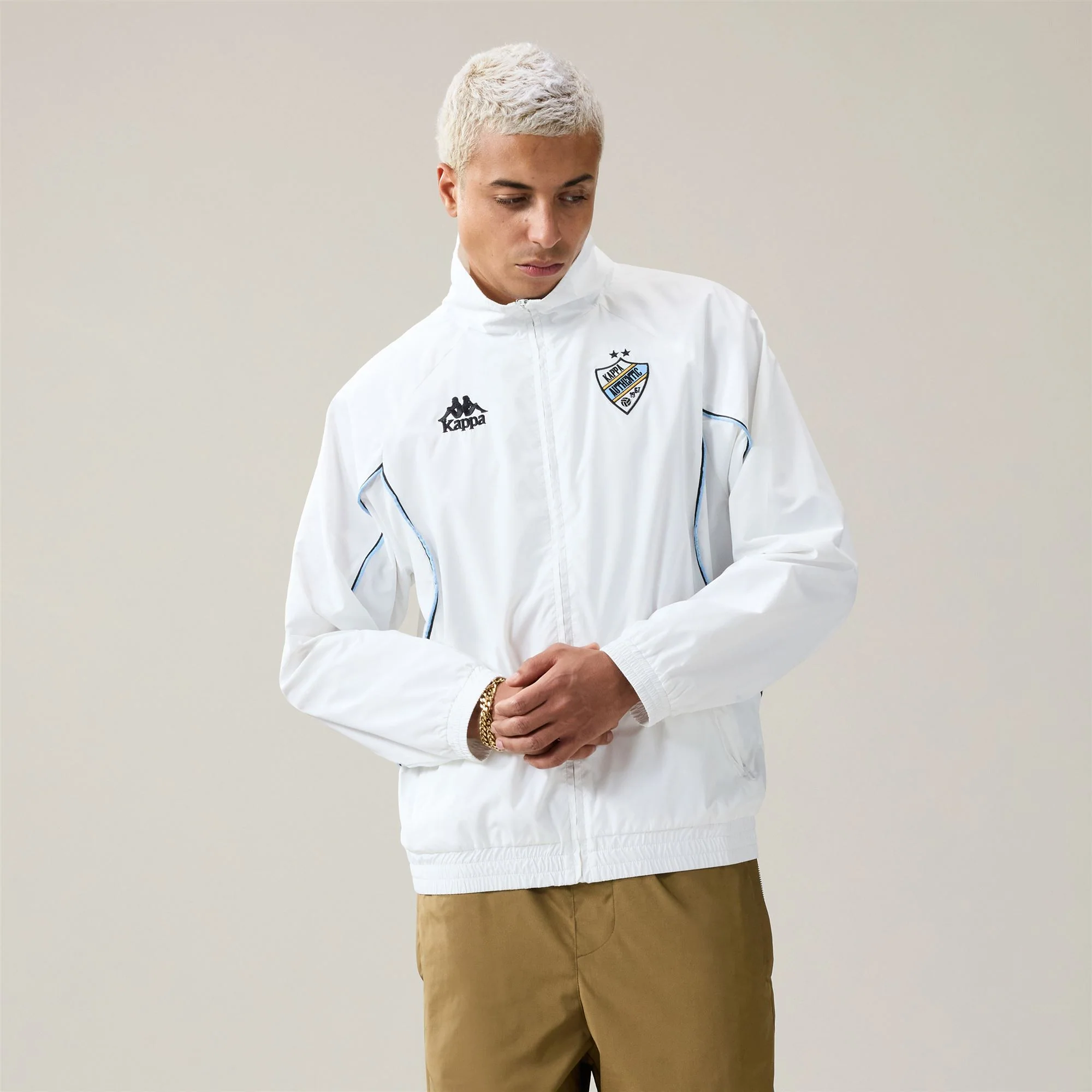 AUTHENTIC SARGEN - Fleece - Jacket - Man - White-Azure Airy-Black