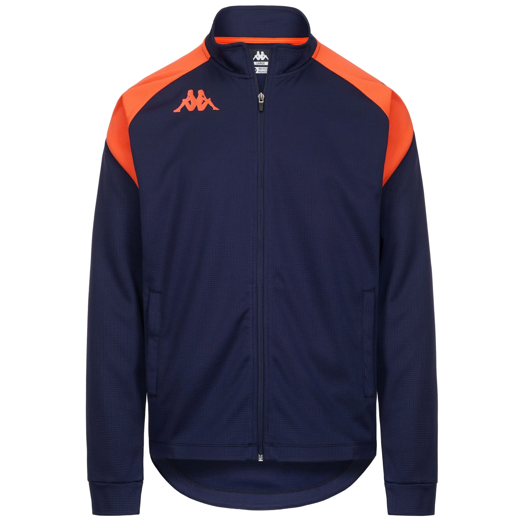 KAPPA4FOOTBALL   LENNO - Fleece - Jacket - Man - BLUE MARINE-ORANGE FLAME