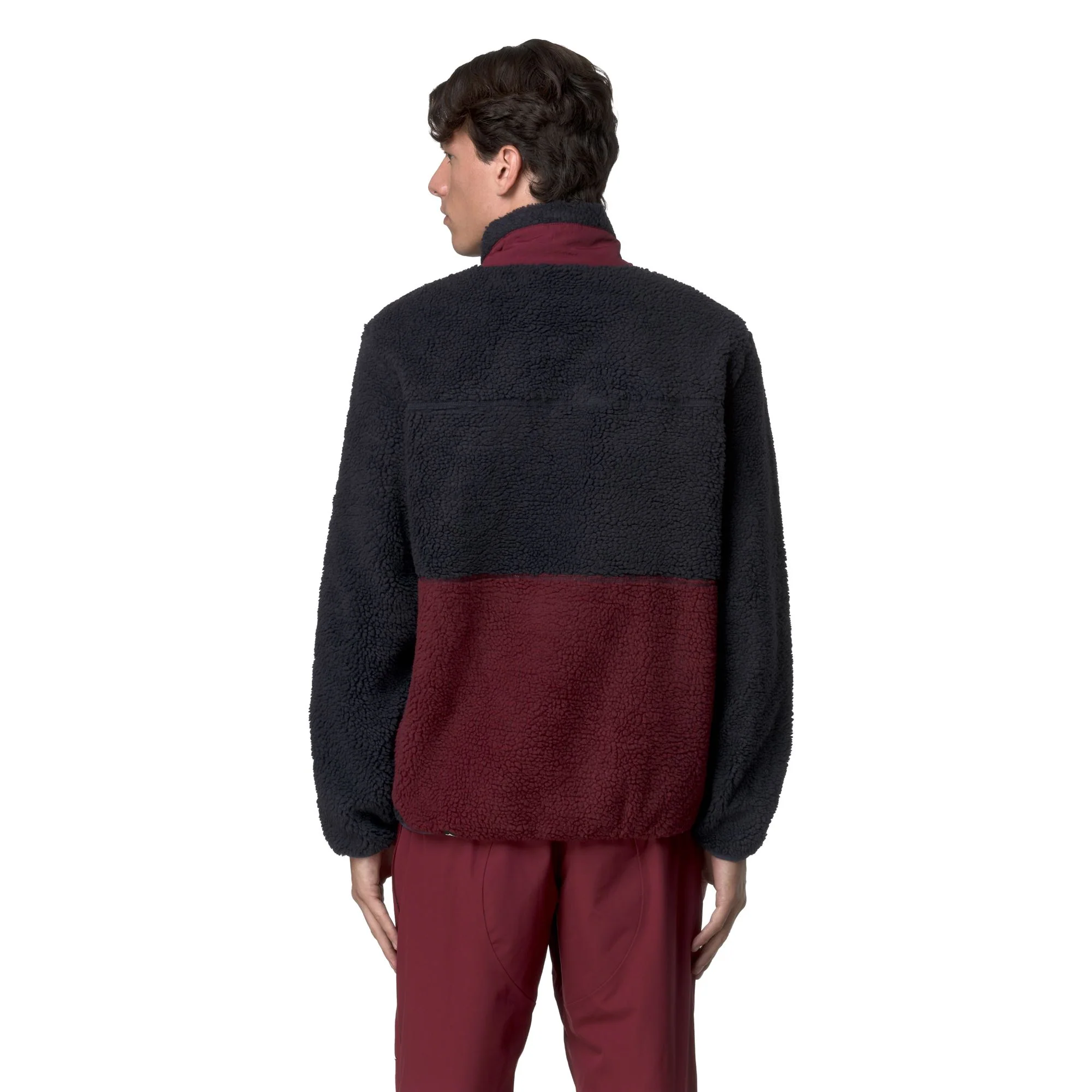 3CENTO  326 US - Fleece - Jacket - Unisex - Blue Baritone-Red Pomegranate - Image 6