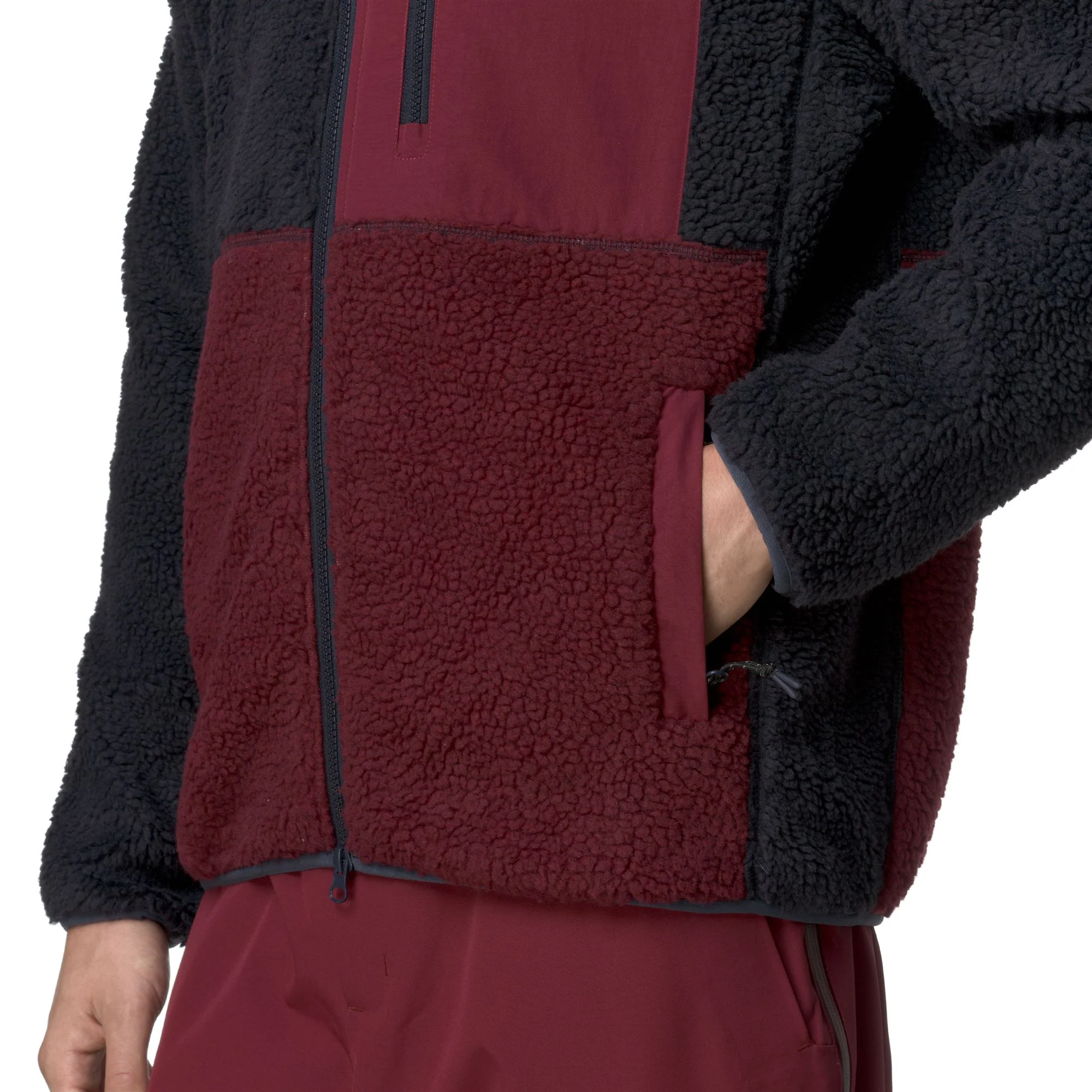 3CENTO  326 US - Fleece - Jacket - Unisex - Blue Baritone-Red Pomegranate - Image 7