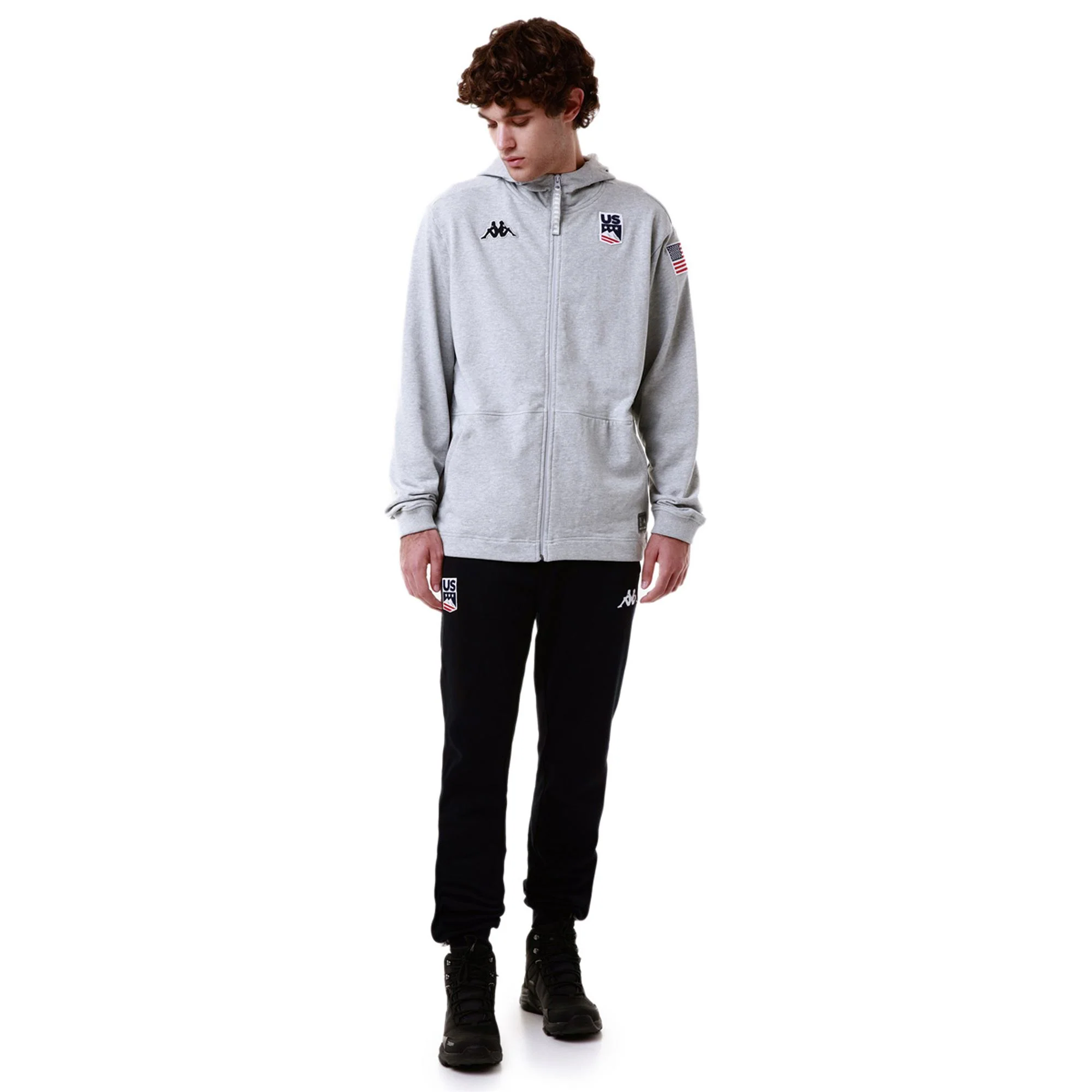 ARUFEODA US - Fleece - Jumper - Unisex - Grey Md-White-Melange