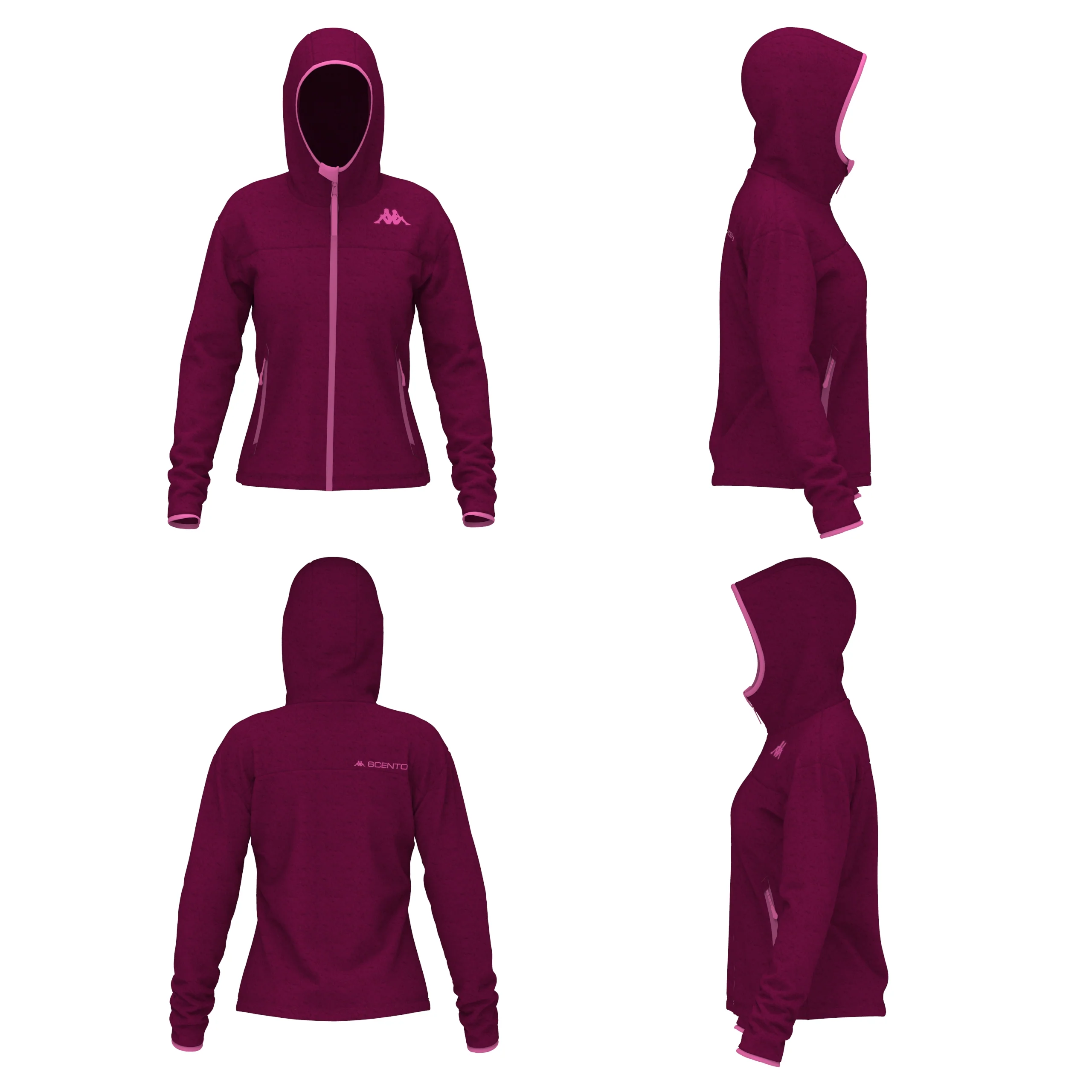 6CENTO 645C - Fleece - Jacket - Woman - Red Plum-Fuchsia Lt - Image 3