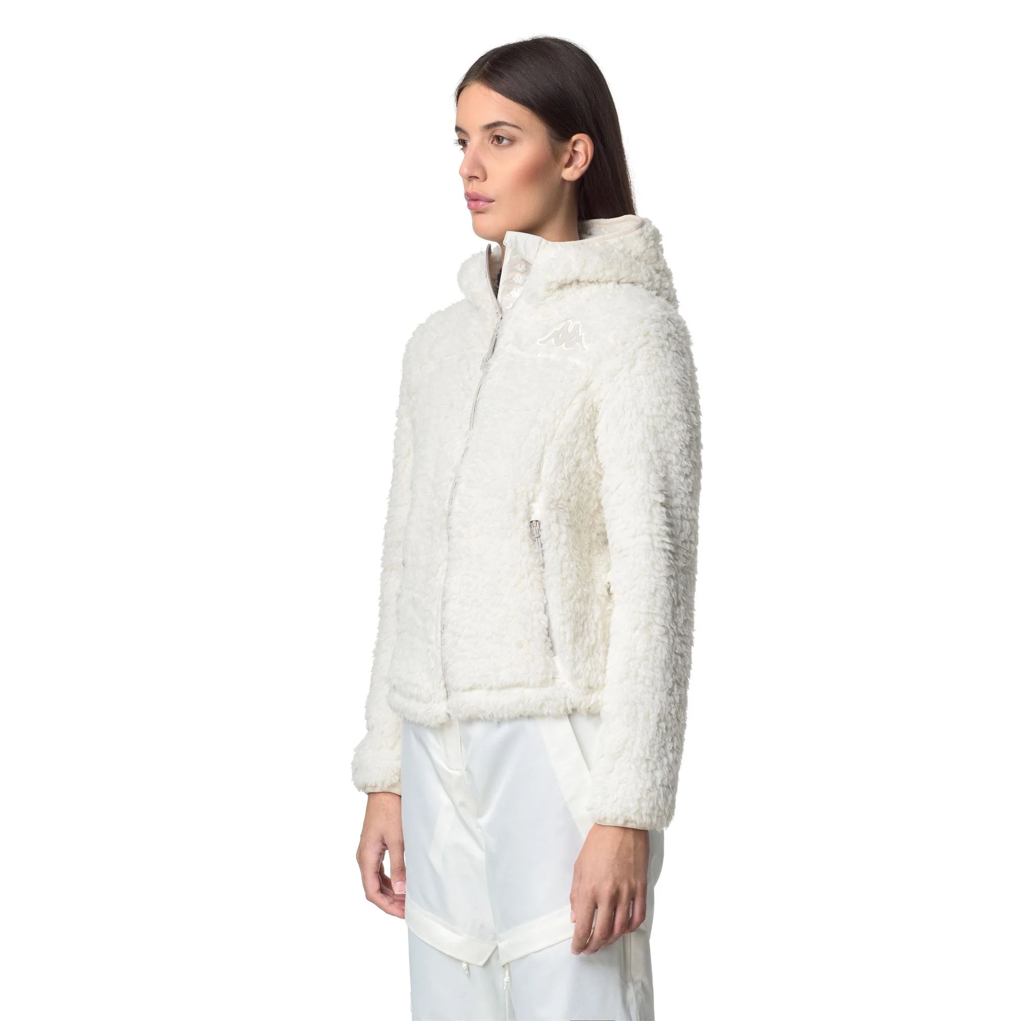 6CENTO  645C - Fleece - Jacket - Woman - White Coconut-Beige Stone - Image 5