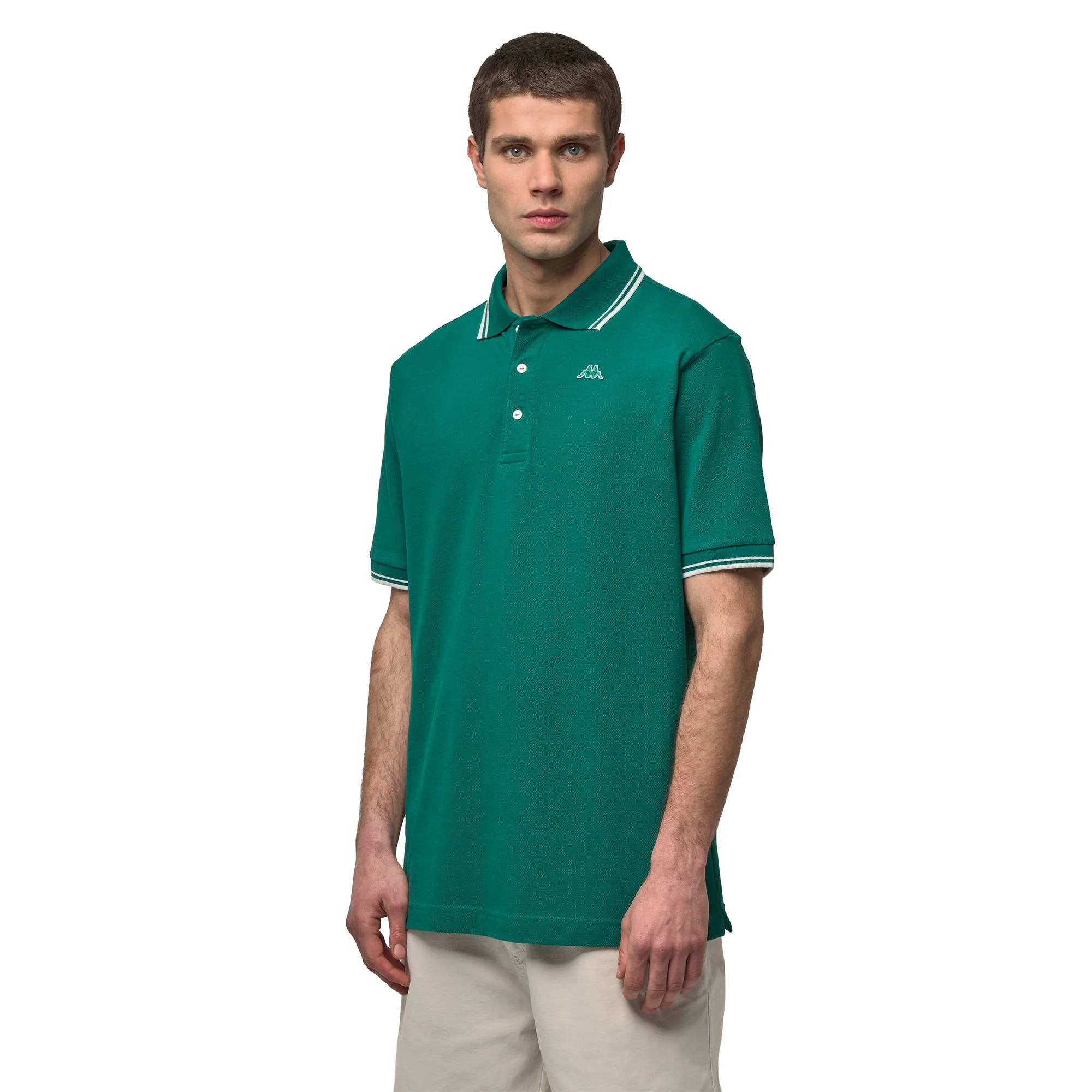 LIVINGSTON - La Polo Robe Di Kappa - Polo - Man - Green College-White Cloud - Image 4
