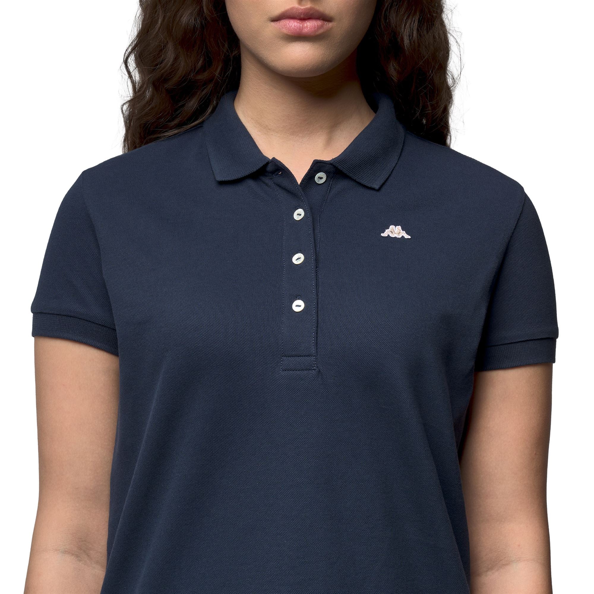 ALIETA - La Polo Robe Di Kappa - Polo - Woman - Blue Navy-METAL Rose Gold - Image 6