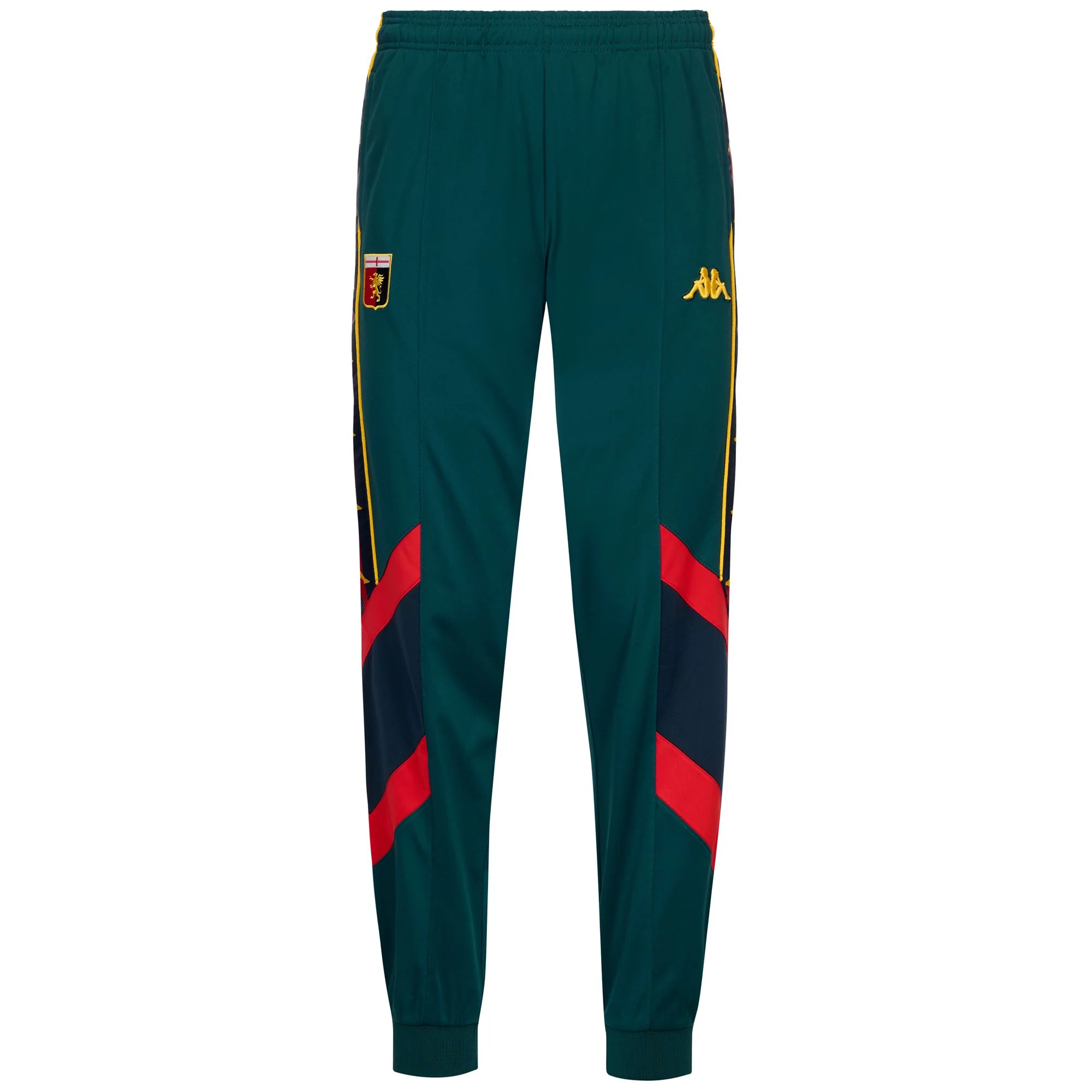 AMBETY GENOA - Pants - Sport Trousers - Man - Green Petrol-Red Blaze-Blue Dk-Yellow Dandelion