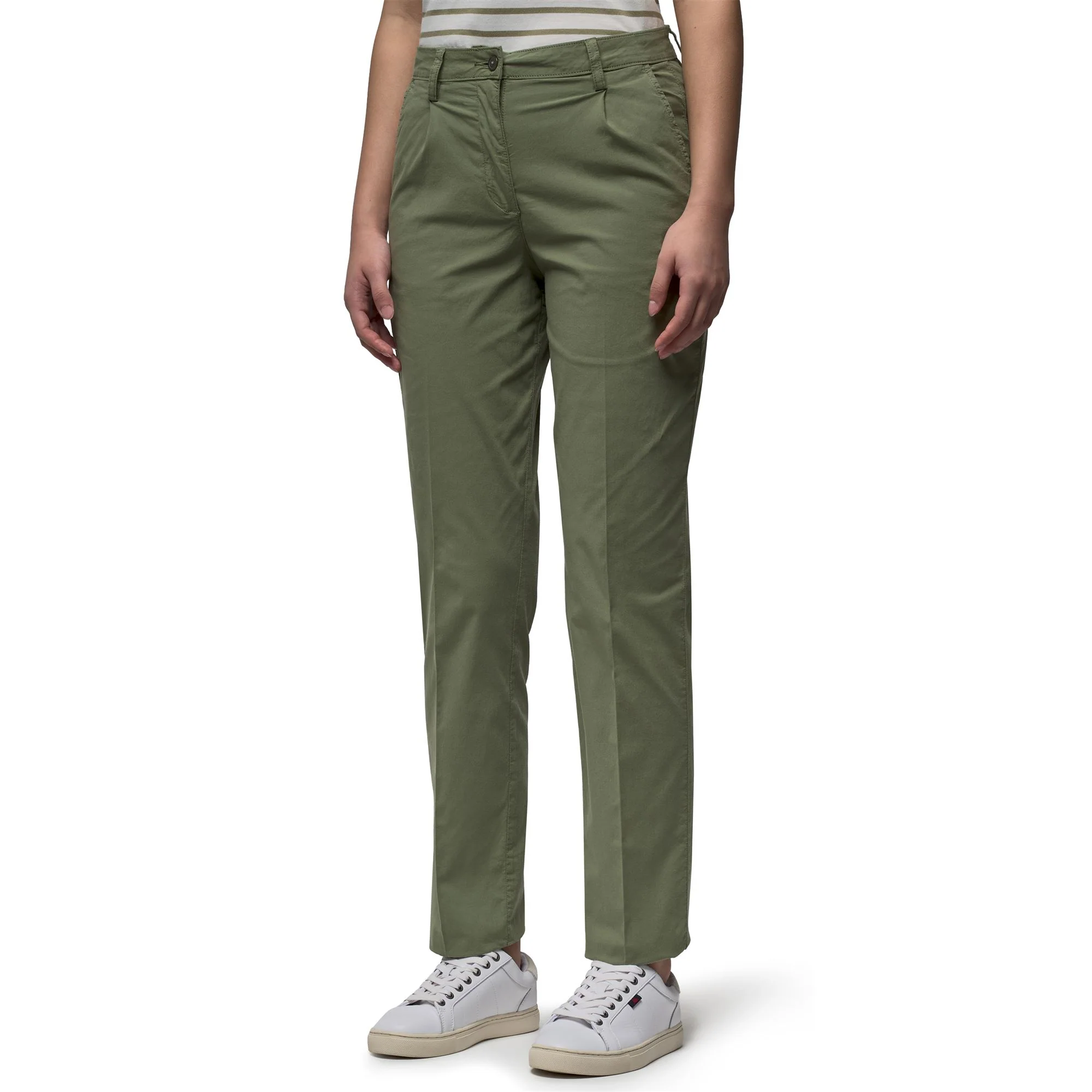 NOELIA LIGHT POPLIN - Pants - Chino - Woman - Green Olivine - Image 3