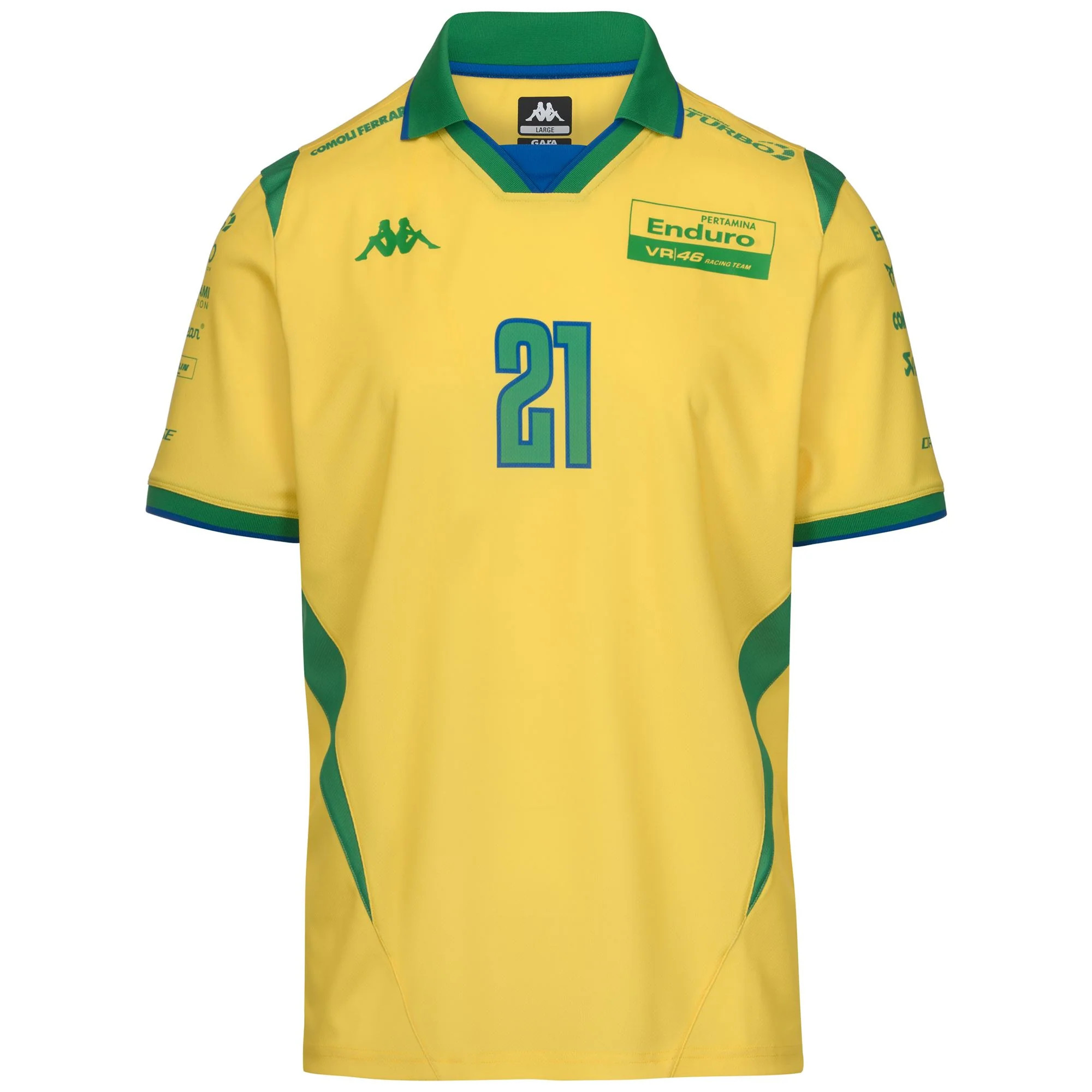 ACRAPOV VR46 BRASILE - Polo Shirts - Polo - Man - Yellow Vibrant-Green Fern-Blue Princess-No front