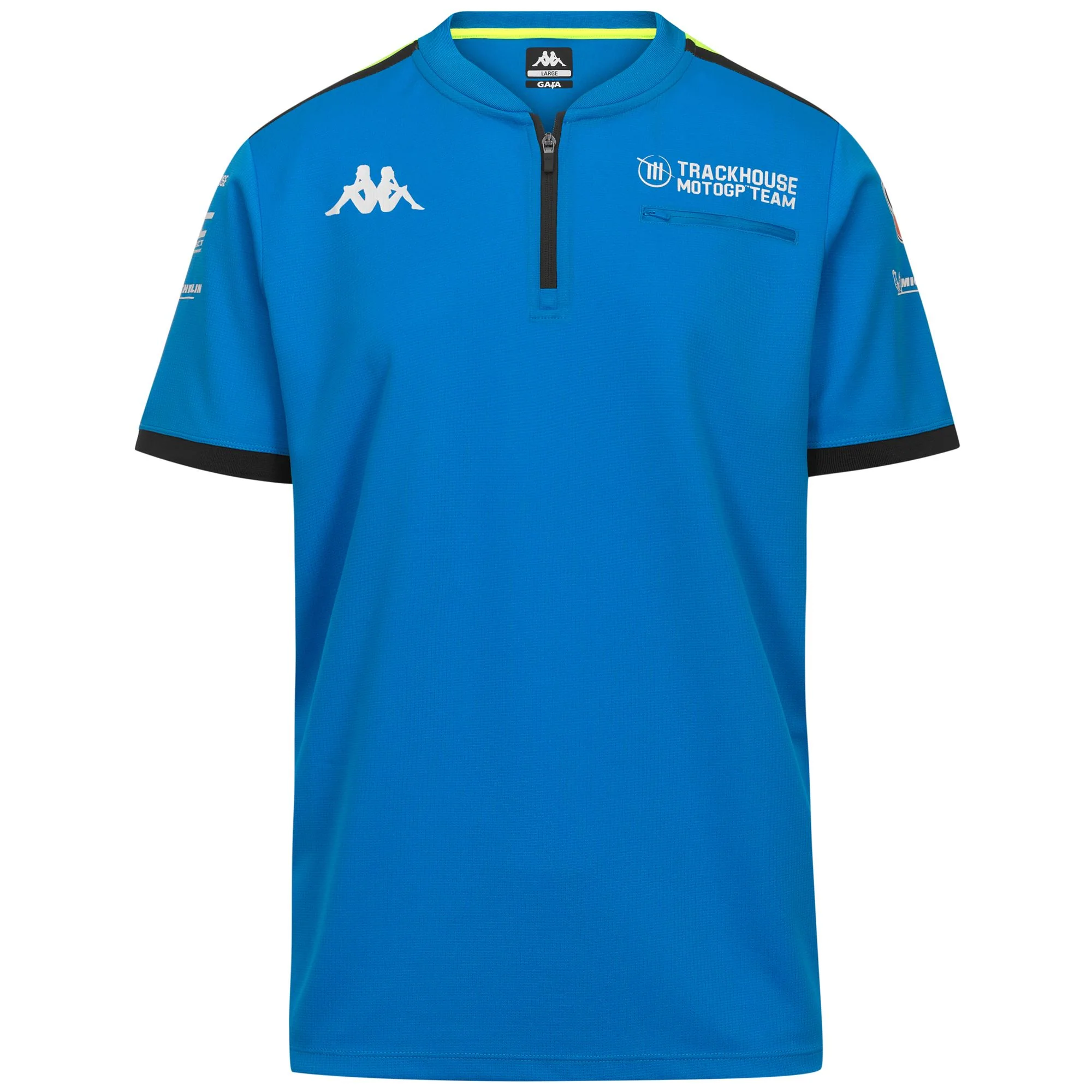 ACRAT TRACKHOUSE - Polo Shirts - Polo - Man - Blue Diva-Grey Antrachite-NEON Yellow
