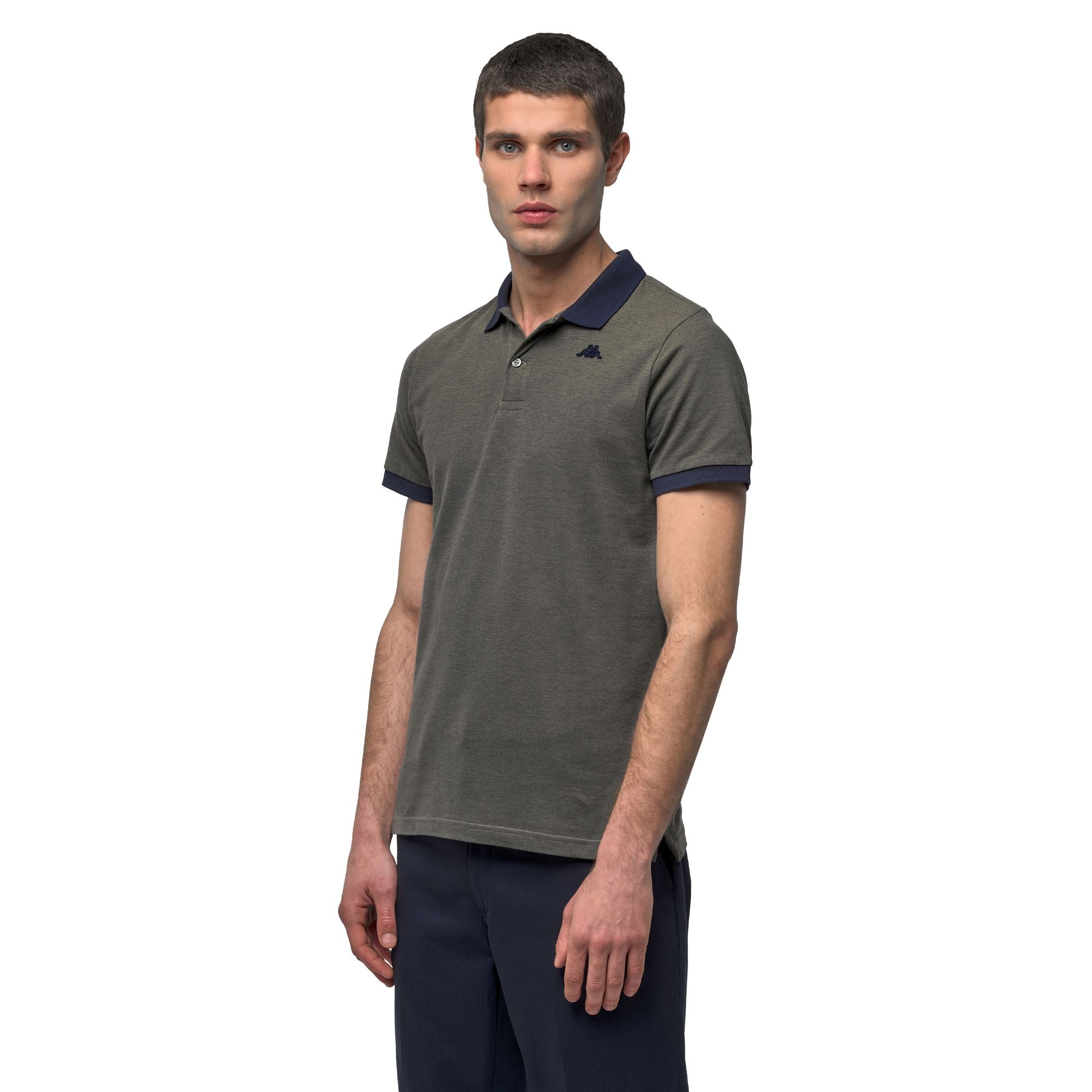LEONID - Polo Shirts - Polo - Man - Blue Iris-Green Aloe