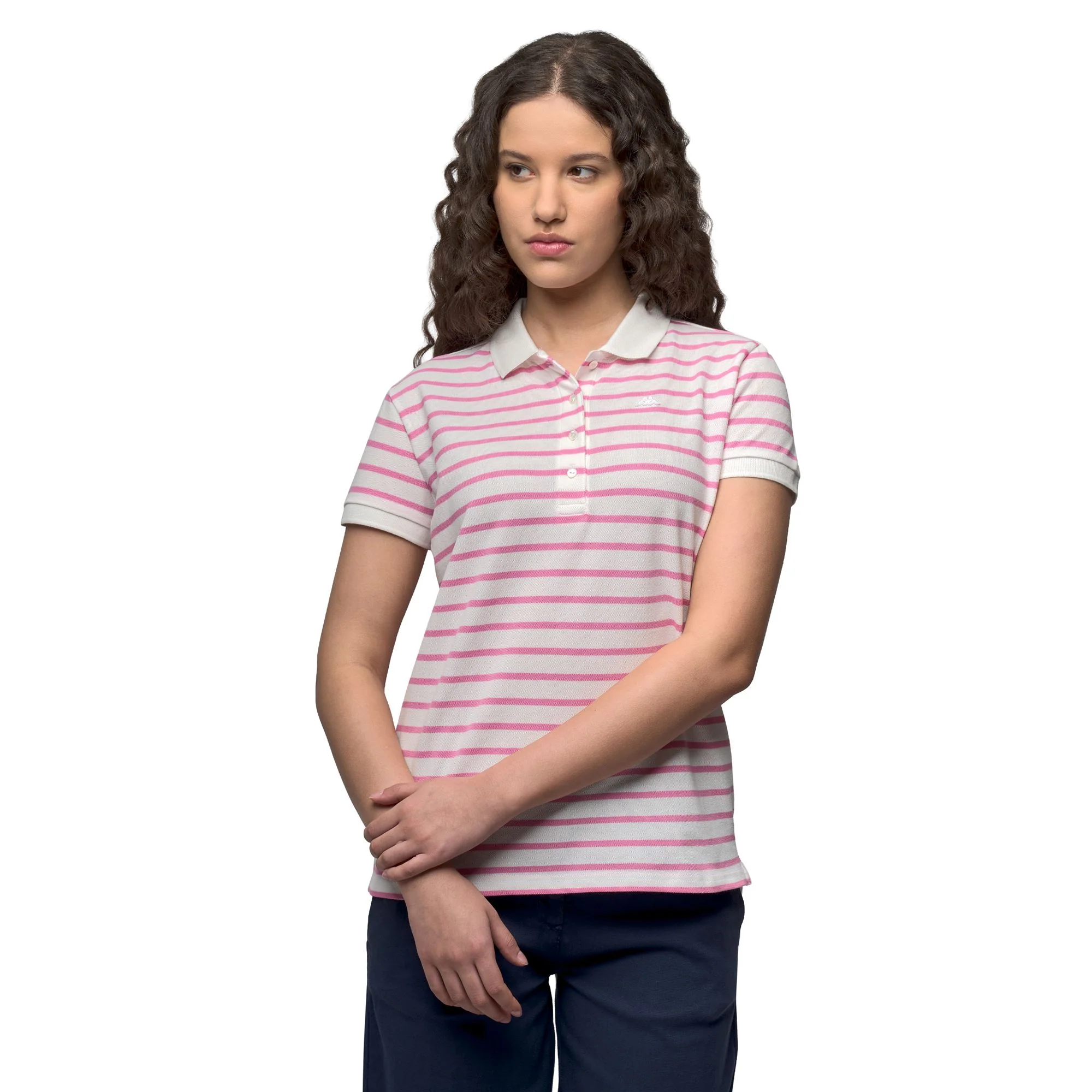 JILLY - Polo Shirts - Polo - Woman - White Cloud-Pink Fuxia
