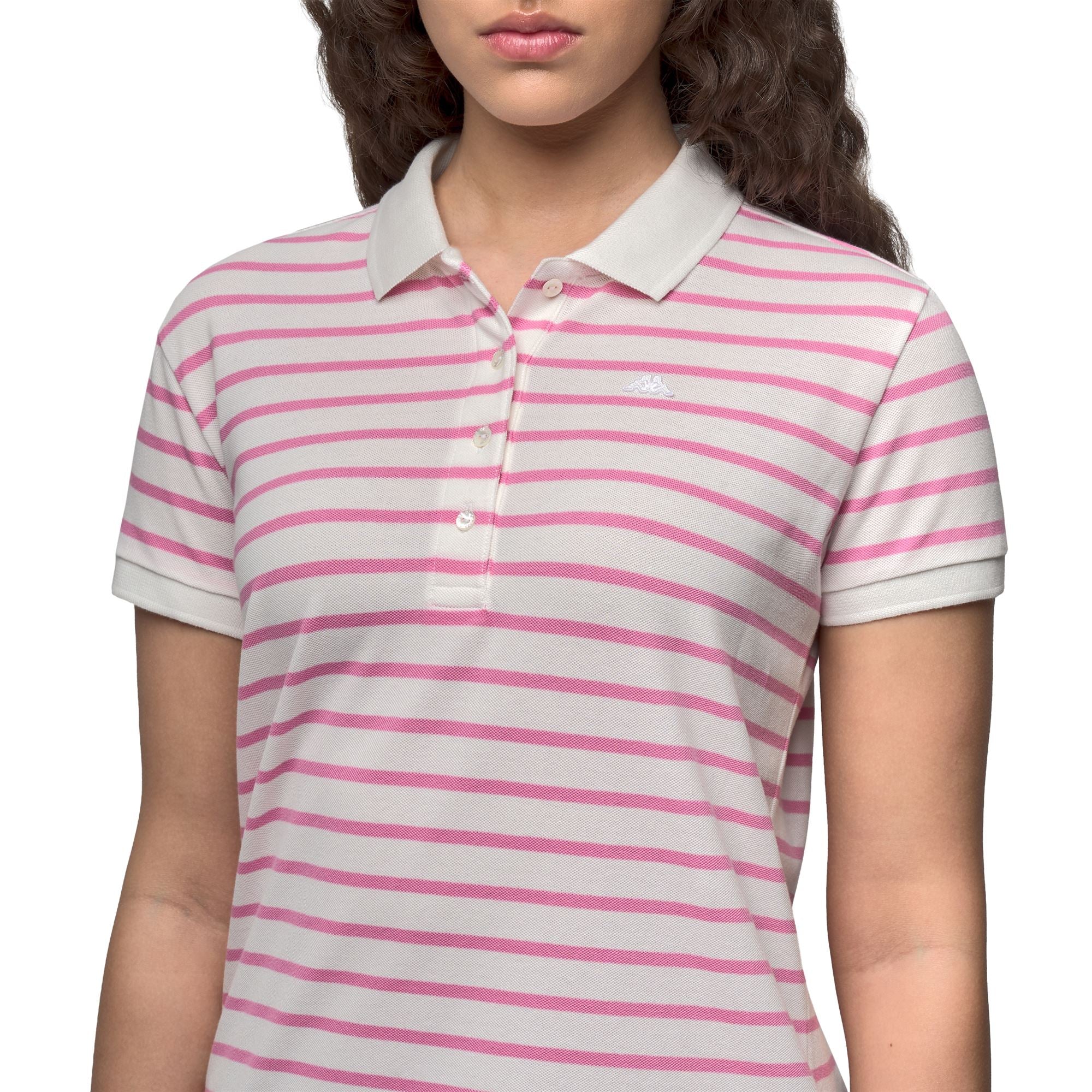 JILLY - Polo Shirts - Polo - Woman - White Cloud-Pink Fuxia - Image 6