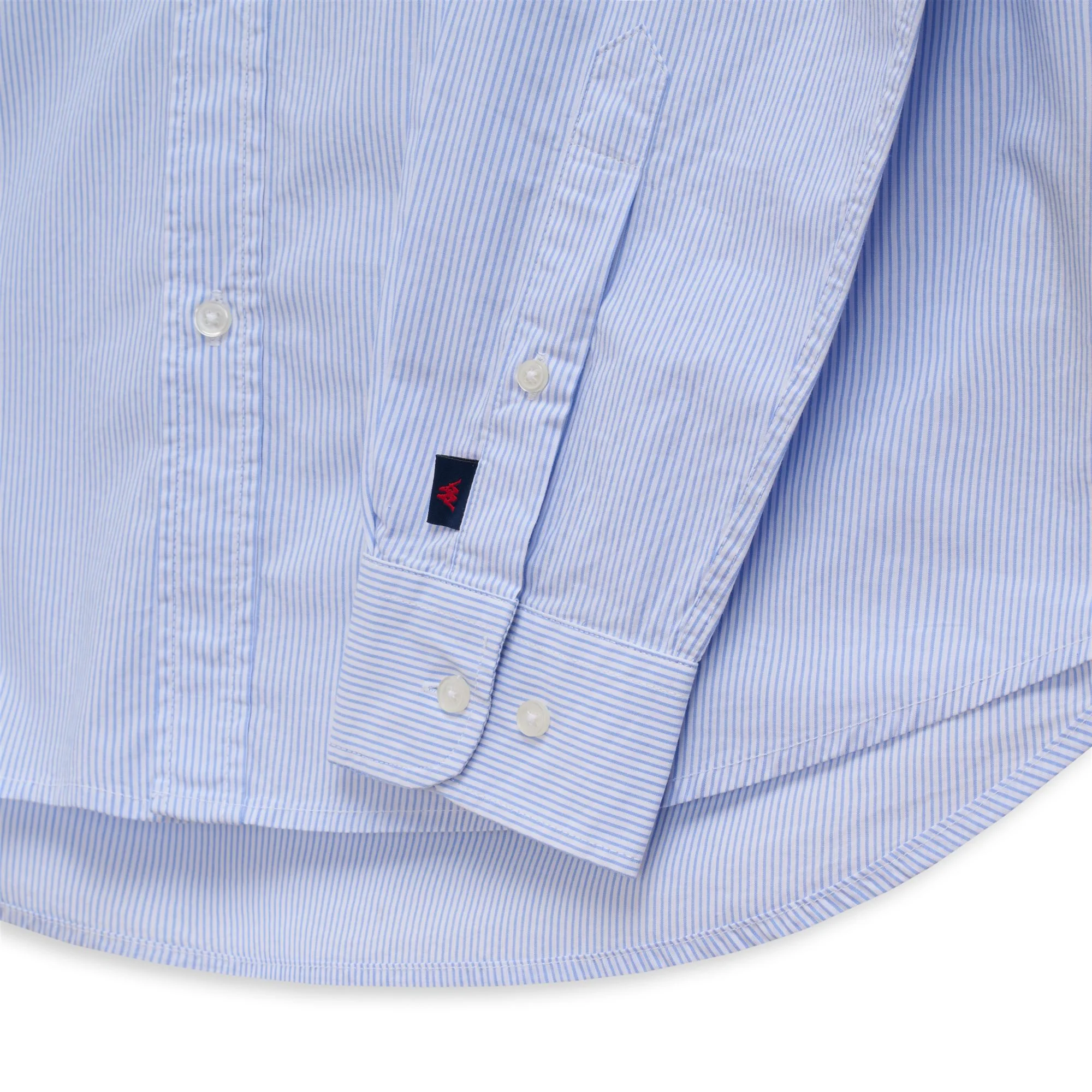 IDALGO - Shirts - Button Down - Man - White-Azure stripe - Image 3