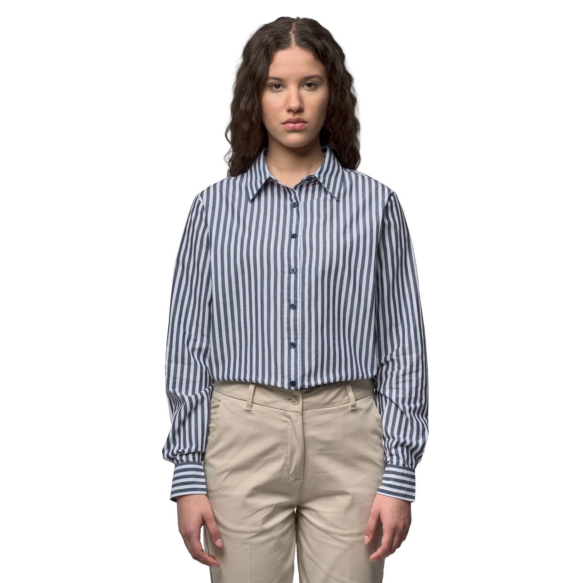 RAYANE - Shirts - Classic - Woman - Blue Iris-White - Image 4