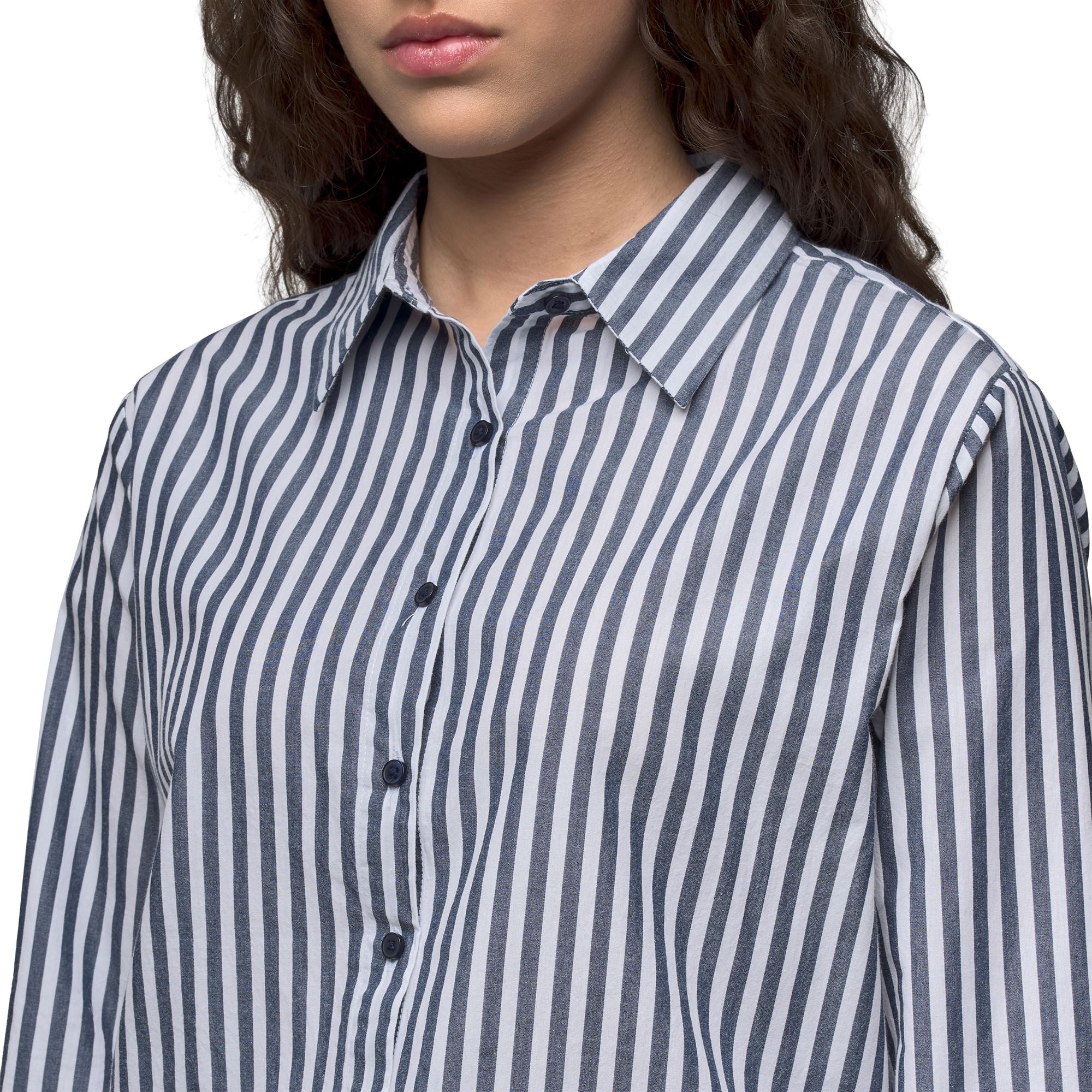 RAYANE - Shirts - Classic - Woman - Blue Iris-White - Image 6