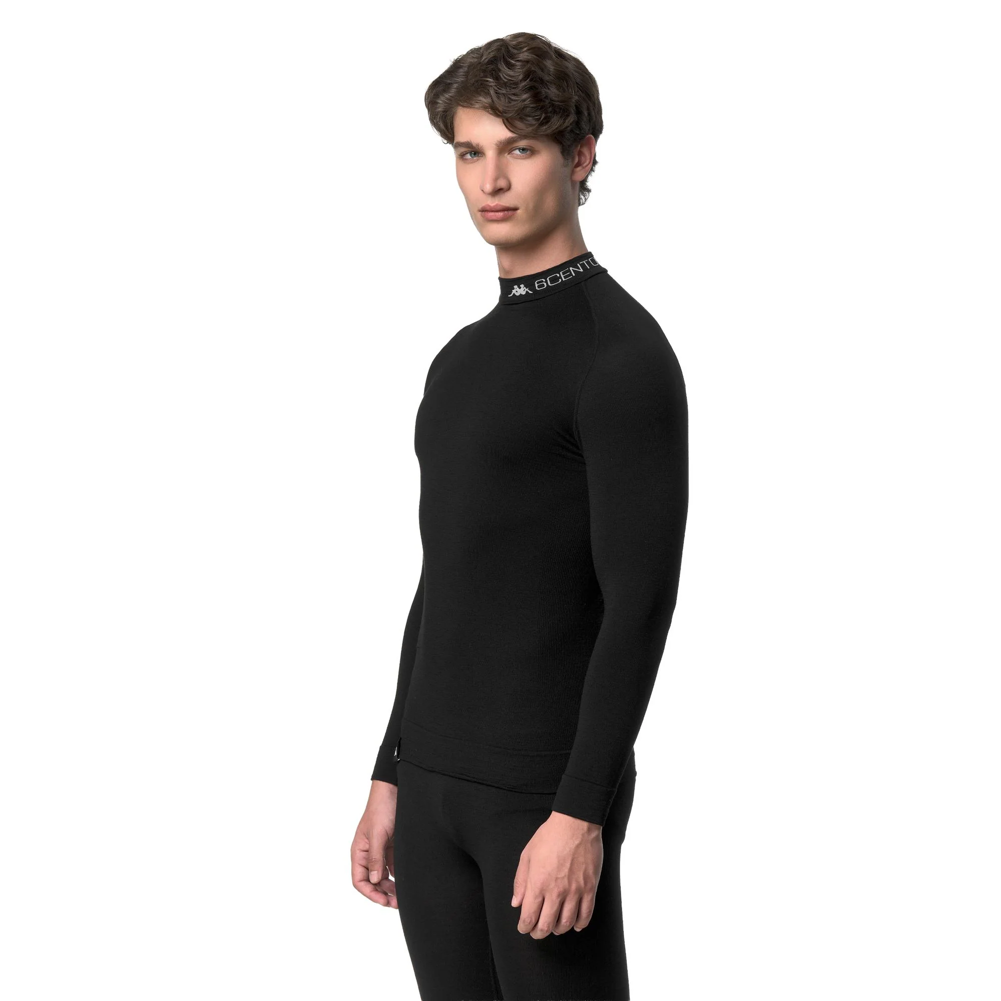 6CENTO   SKIN TOPWOOL - Skin T-Shirts & Top - Top - Unisex - Black-Black - Image 5