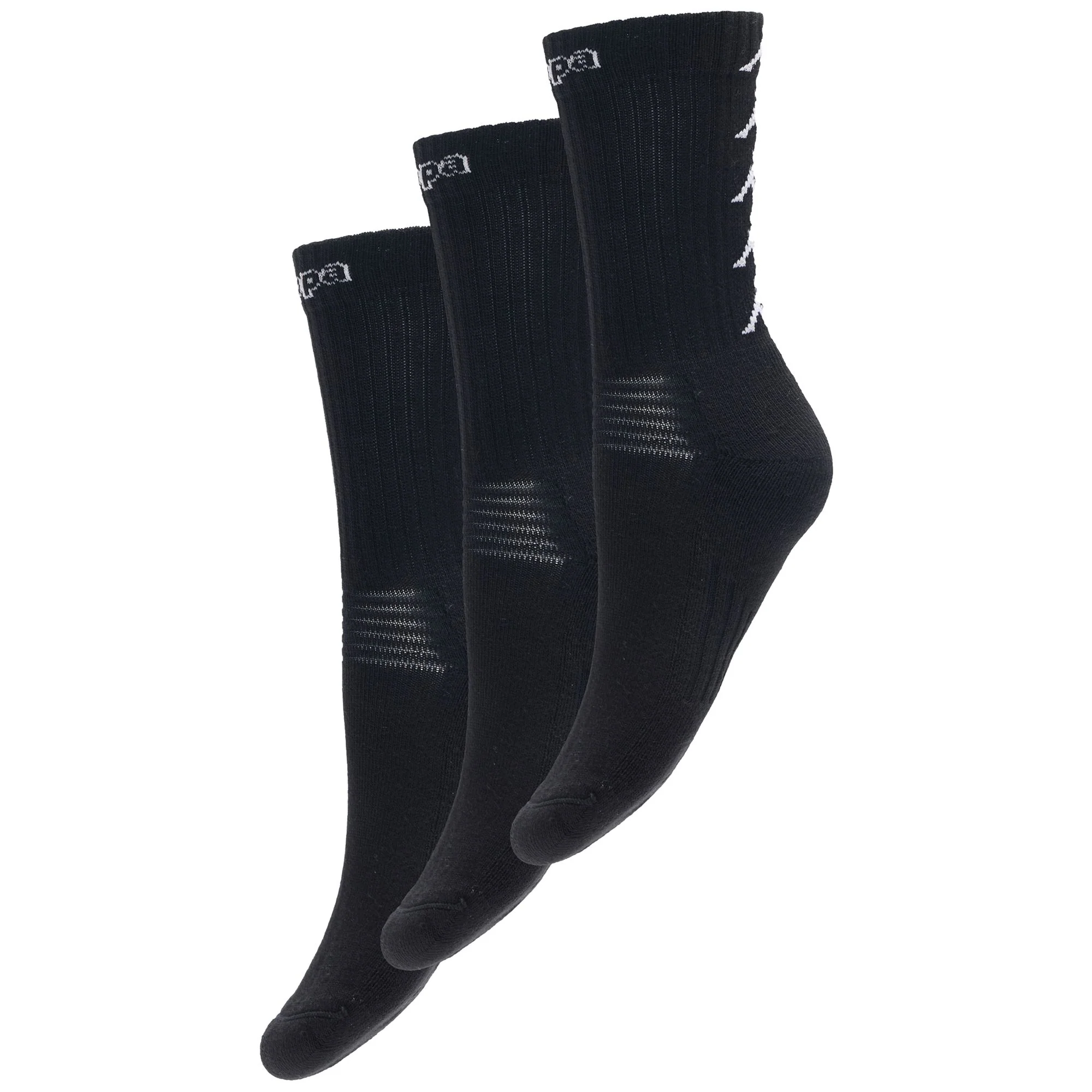 KAPPA4TRAINING ELENO 3PACK - Socks - Quarter High Sock - Man - Black-White-Black-White