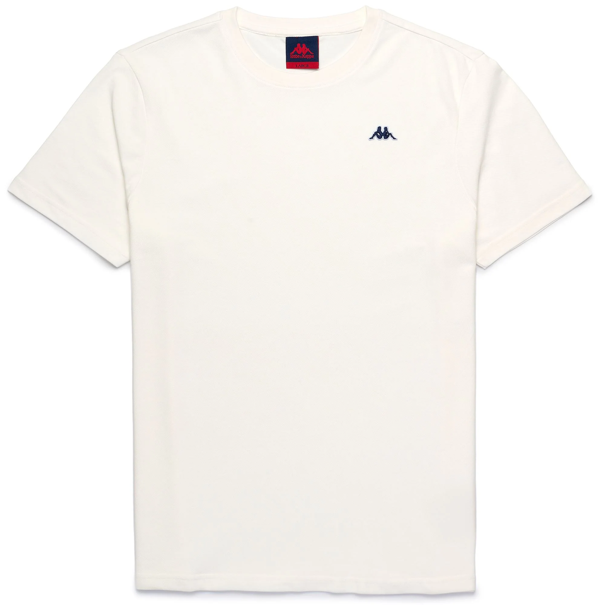 LUC PIQUE - T-Shirts & Top - T-Shirt - Man - White Natural-Blue Iris