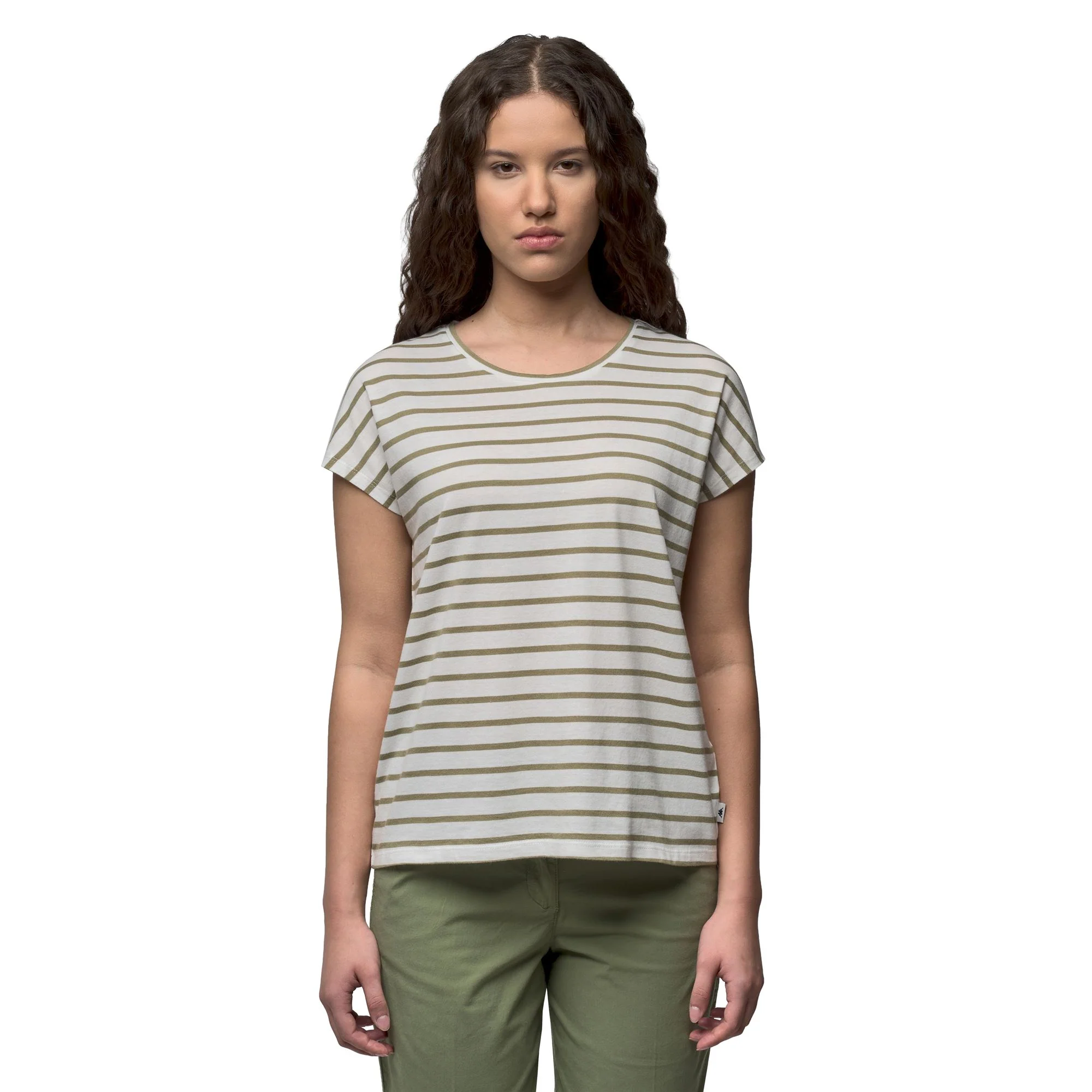 NAHIRA - T-Shirts & Top - T-Shirt - Woman - White Cloud-Green Aloe